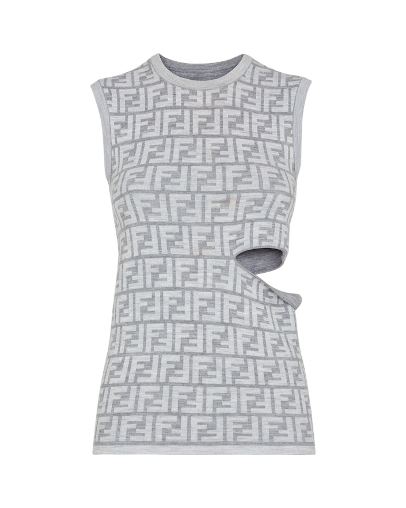 Fendi FF Monogram Reversible Cut-Out Knit Top