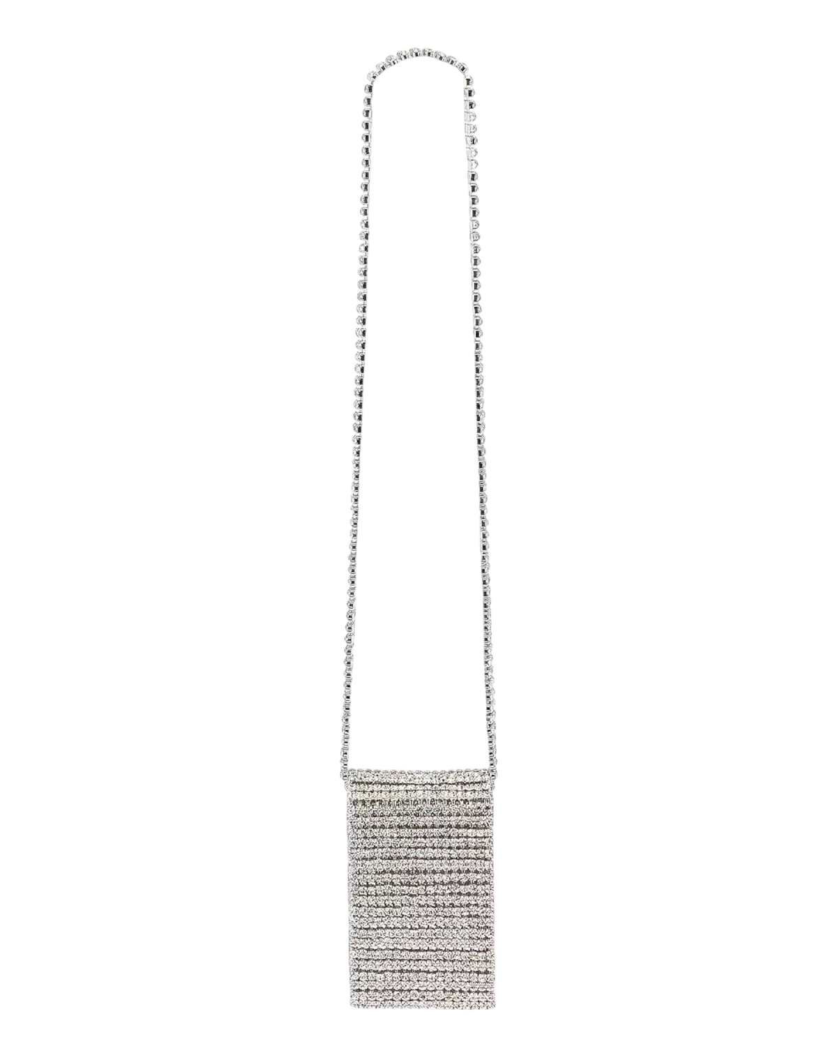 Area Crystal Flapper Mini Bag — Clear Crystal / Silver, One Size
