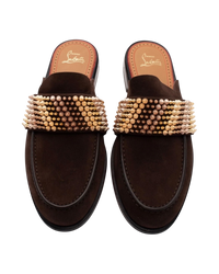 Christian Louboutin Leather Mule Shoes — Brown, Spike Studs, EU 43 / US 10