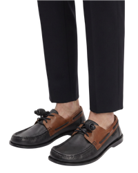 Loewe Campo Leather Boat Shoe — Black/Brown, Size US 11 / EU 44
