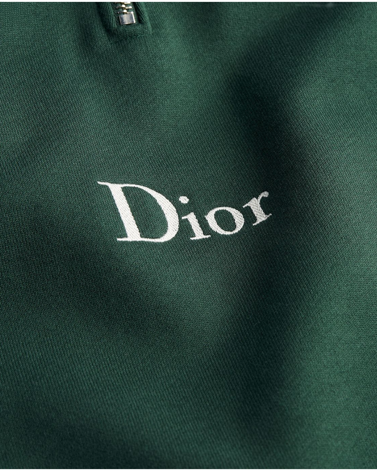 Dior Zip Neckline Sweatshirt — Dark Green, XS (Men's) / S (Women's)
