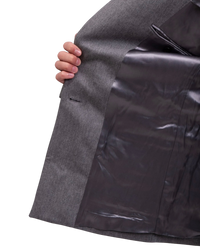 Balmain Double-Crepe Side-Belt Blazer in Grey
