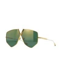 Valentino Garavani V-Hexagon Sunglasses — Gold, VLS115B