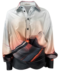 Peter Do Wrap Shirt in Blurred City