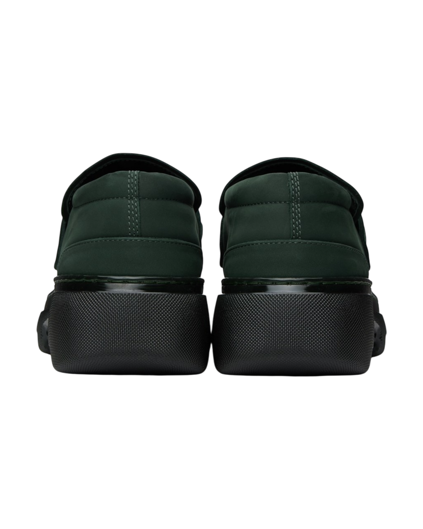 Burberry Creeper Clamp Loafers in Green Nubuck