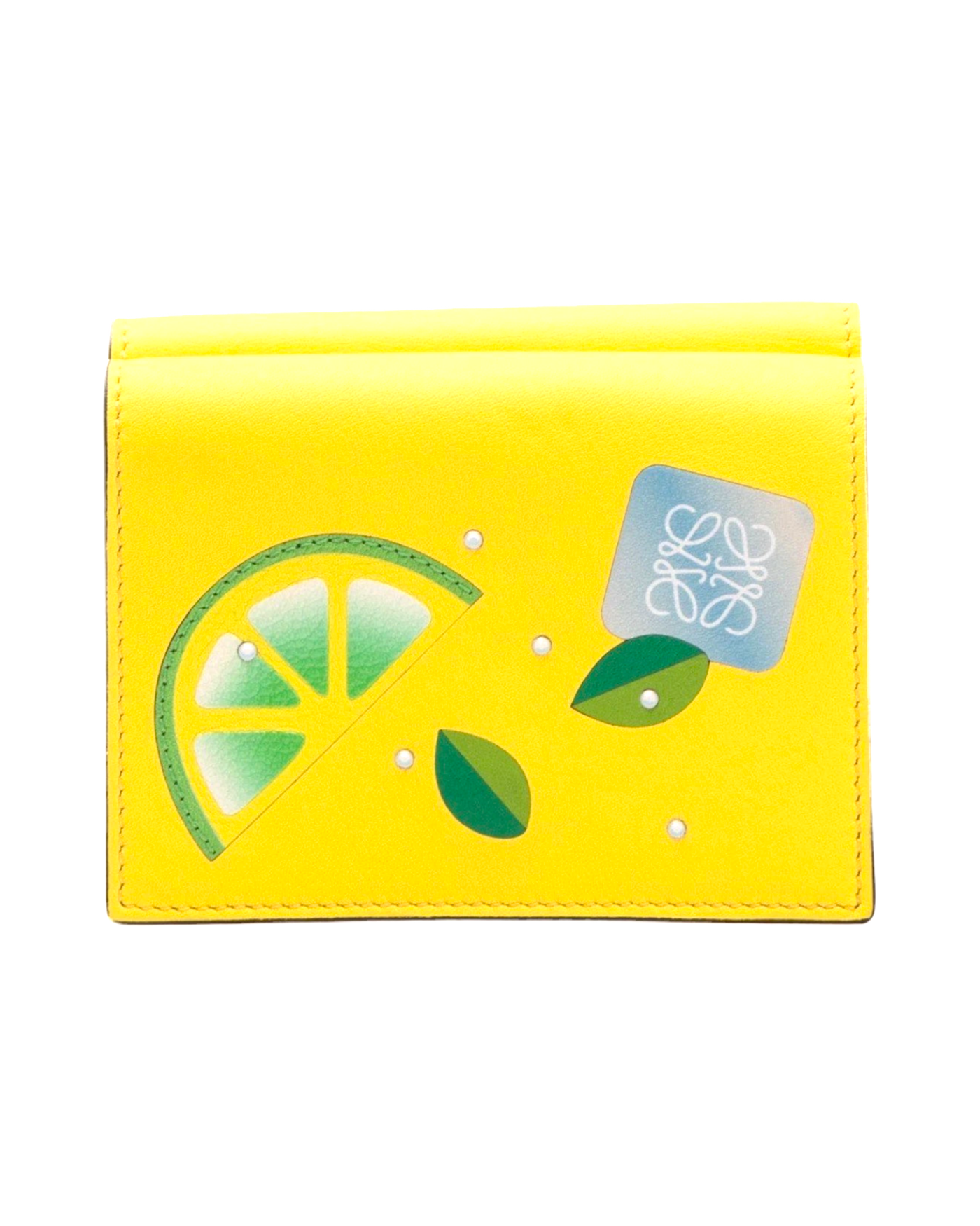 Loewe Cocktail Trifold Wallet in Lemon/Tan