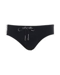 Dolce & Gabbana High-Waisted Swim Briefs — Black/White, Size 6 (L-XL)