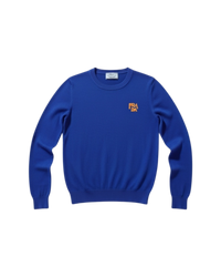 Prada FW2018 Fine-Gauge Knit Crewneck Sweater in Cobalt Blue