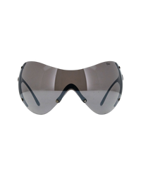 Dior Ski 1 Shield Sunglasses — Black, Silver Logo