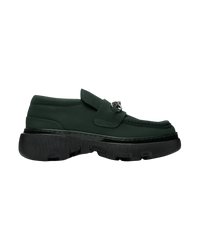 Burberry Creeper Clamp Loafers in Green Nubuck