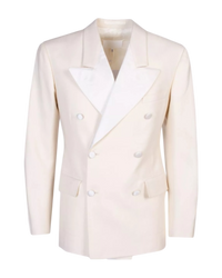 Maison Margiela Off-White Two-Tone Double-Breasted Suit
