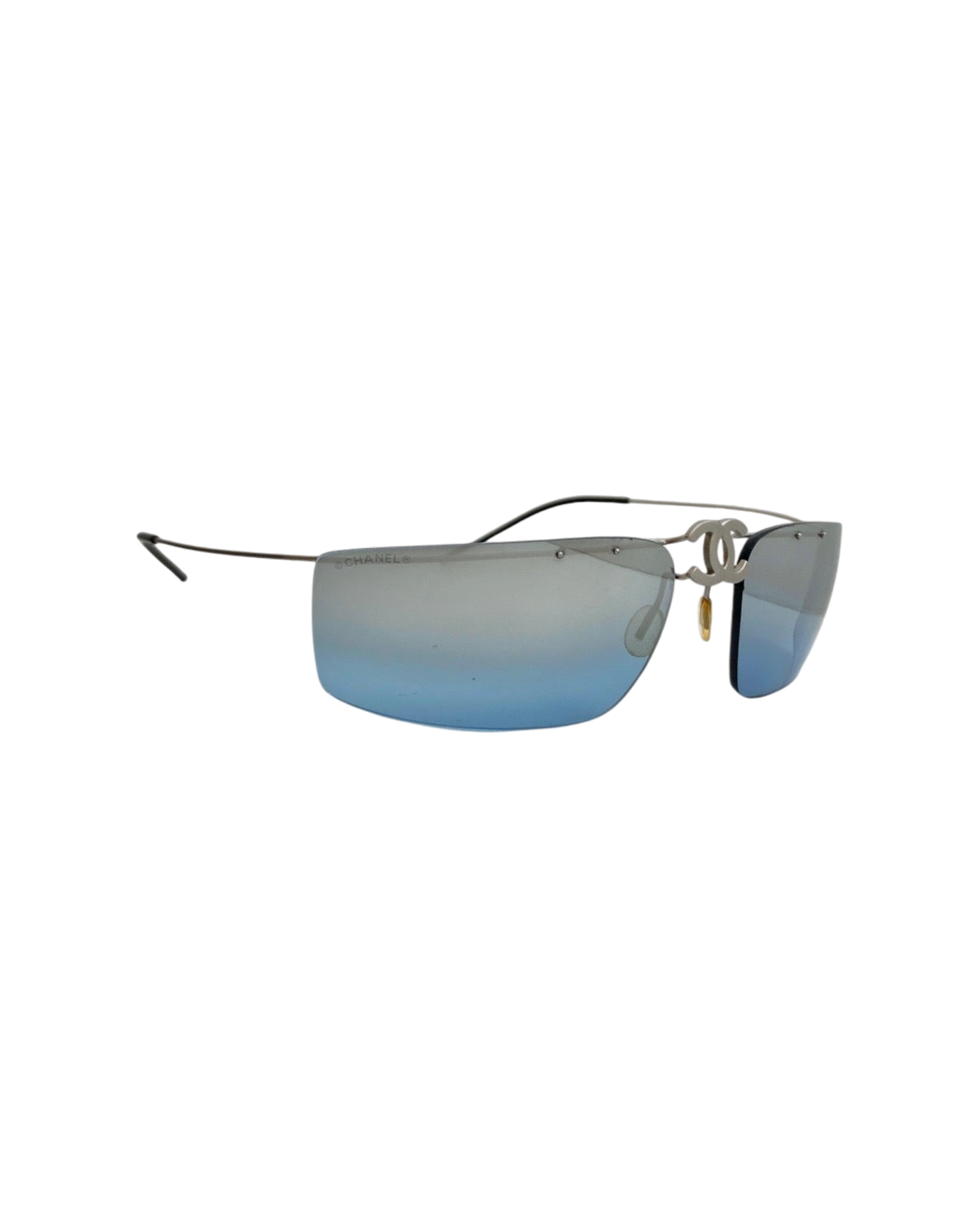 Chanel 4040 Foldable Rimless Sunglasses — Silver