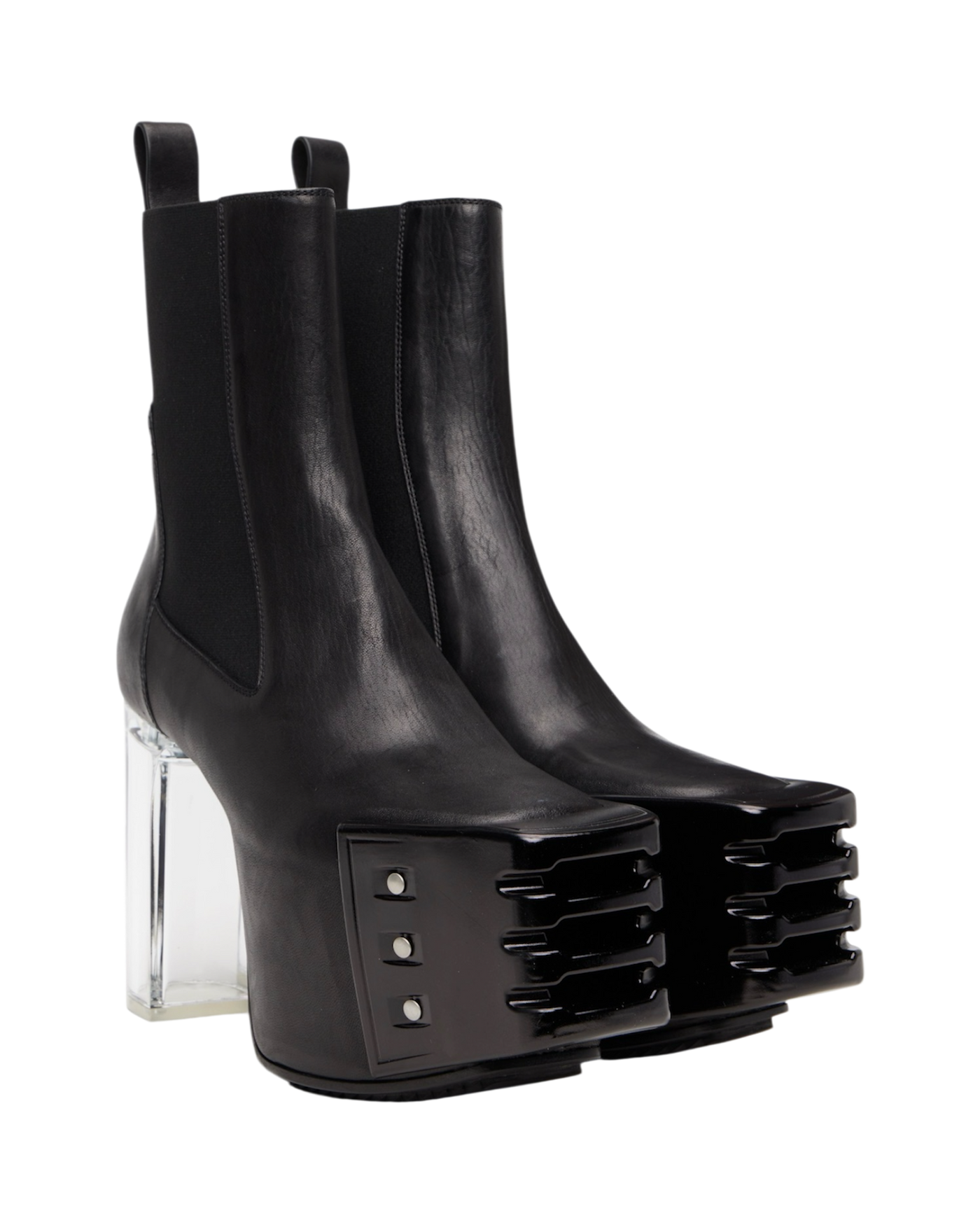 Rick Owens Leather Kiss Boots in Black