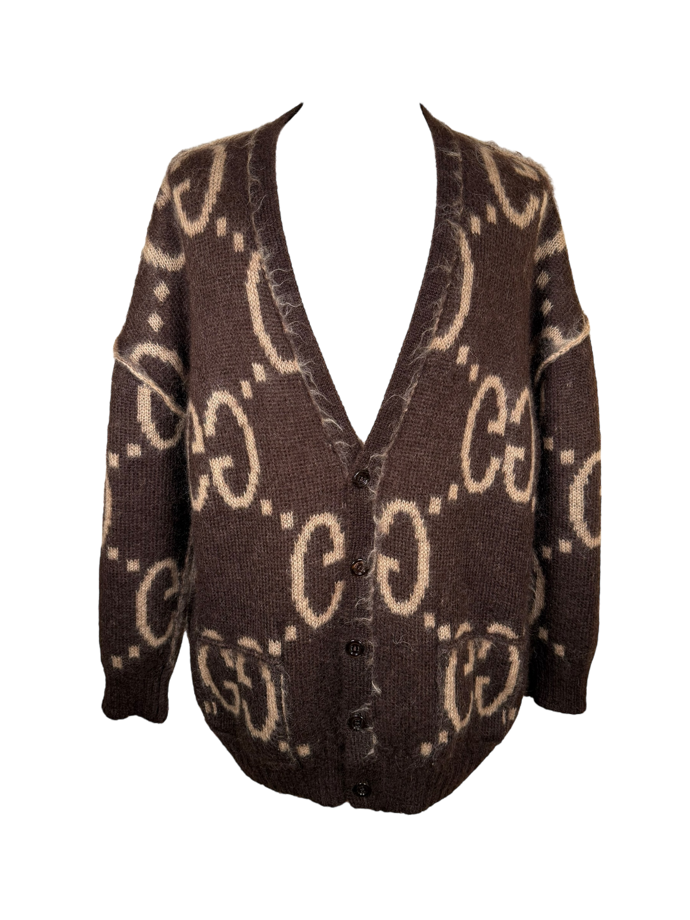 Gucci GG Reversible Mohair Wool Cardigan