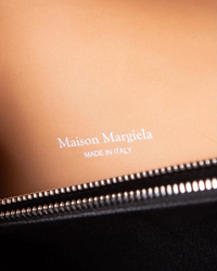 Maison Margiela Snatched Large Leather Shoulder Bag — Black