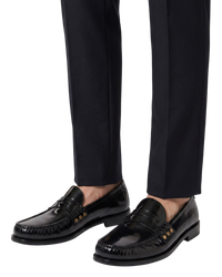 Saint Laurent Leather Loafer — Black, Size US 9.5 / EU 42.5