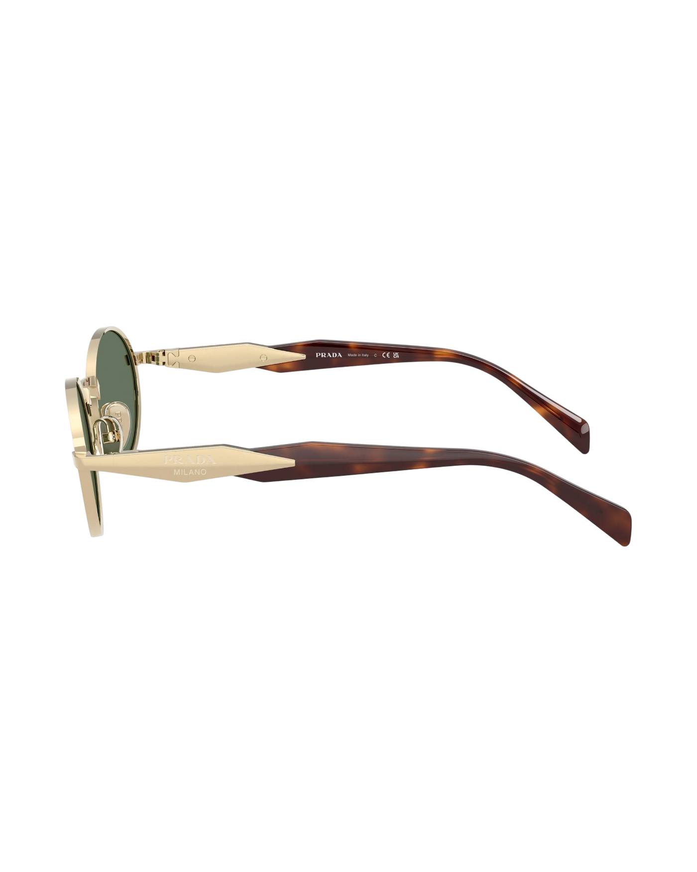 Prada PR 65ZS Oval Sunglasses — Pale Gold