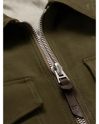 Tom Ford Cotton Twill Zip Shirt Jacket — Elm Green, Size IT 48 / US 38