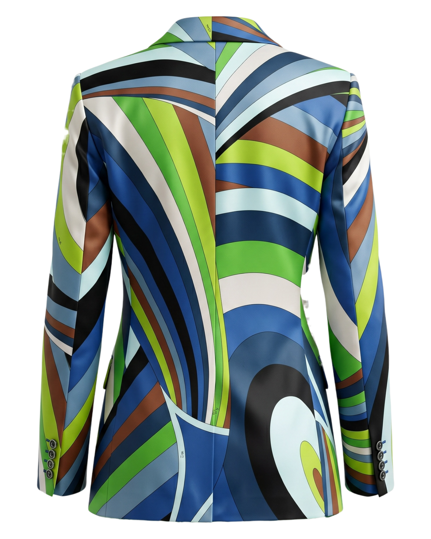 Pucci Iride-Print Silk Wrap Blazer — Indigo, Size IT 42 / US 6