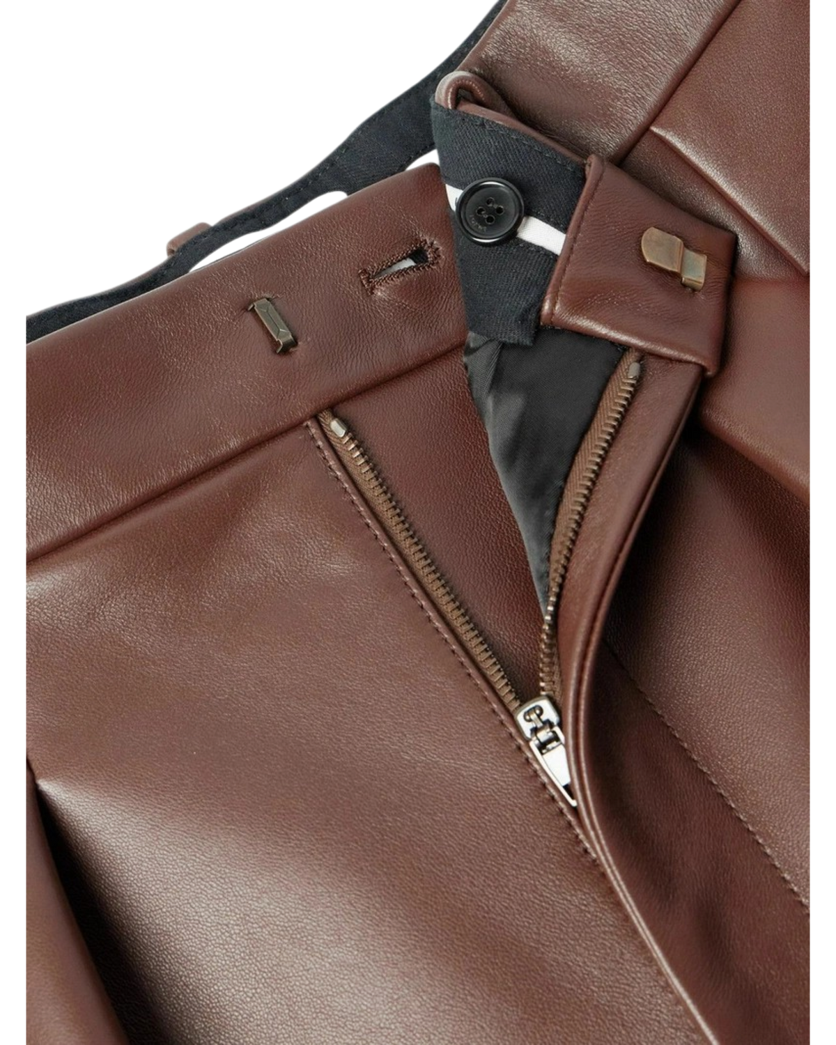 Loewe Pleated Lambskin Straight-Leg Trousers — Brown, Size IT 48 / US 38