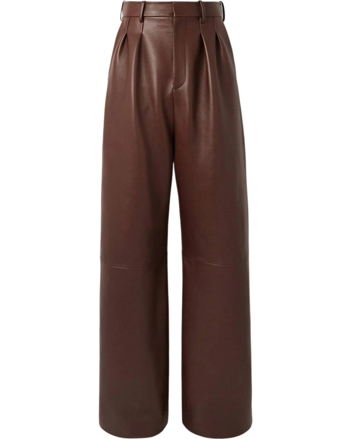 Loewe Pleated Lambskin Straight-Leg Trousers — Brown, Size IT 48 / US 38