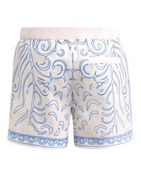 Rhude Paisley Boxing Shorts – Blue & White
