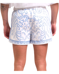 Rhude Paisley Boxing Shorts – Blue & White