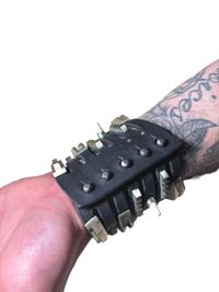 Rick Owens Studded Bone and Leather Cuff