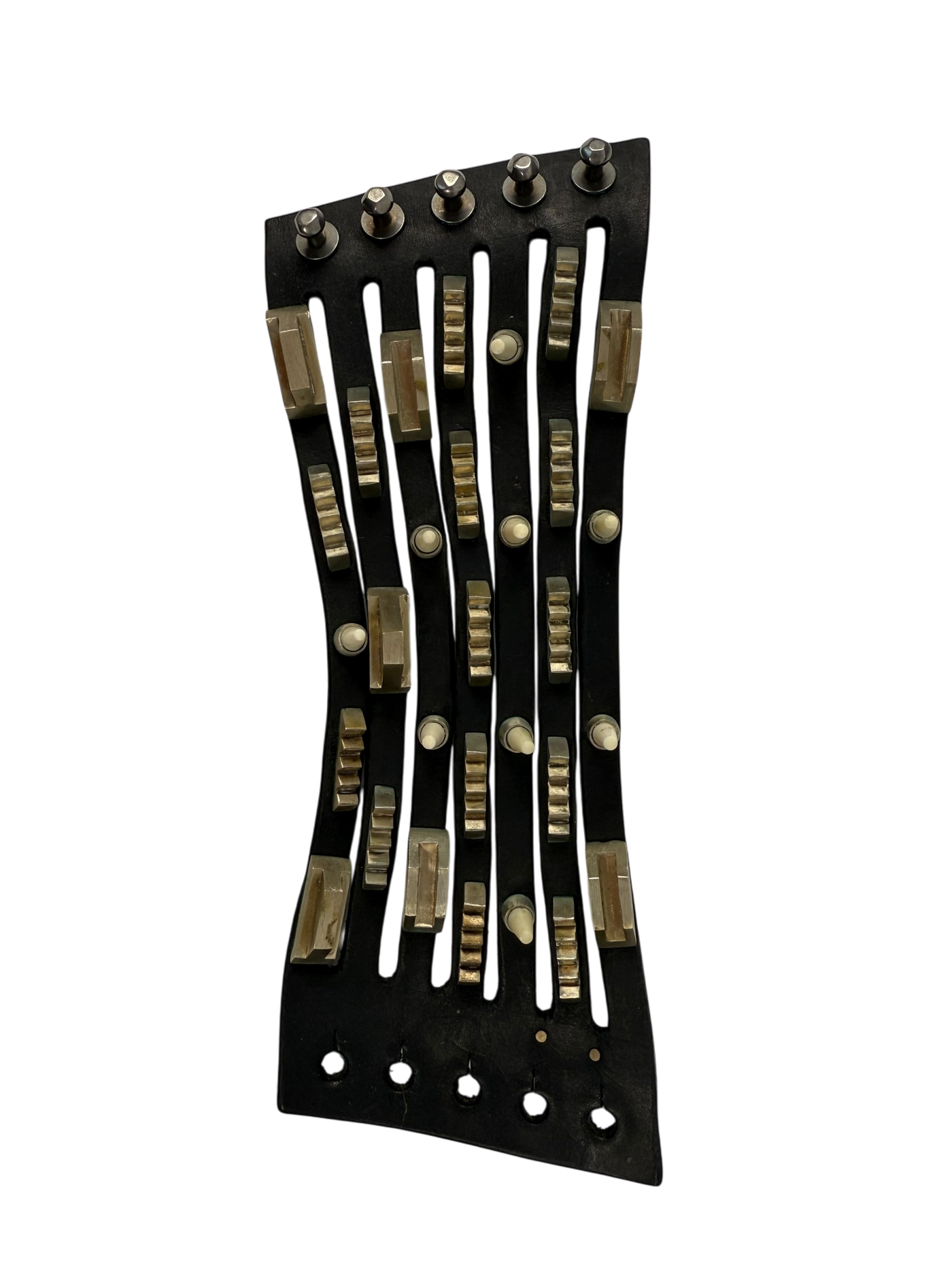 Rick Owens Studded Bone and Leather Cuff