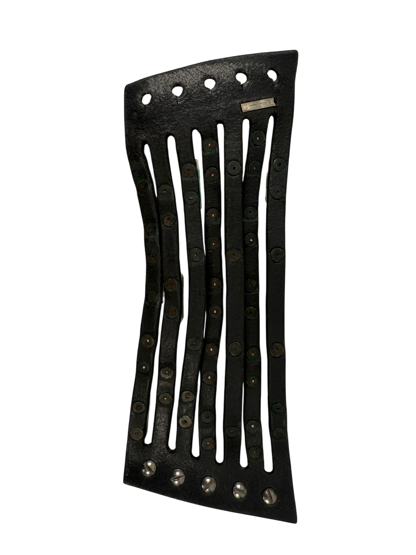 Rick Owens Studded Bone and Leather Cuff
