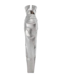 Rick Owens Silver Strapless Prong Cutout Gown