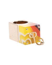 Dior Printed Cube Band Ring — Yellow, Size 55 / UK-O