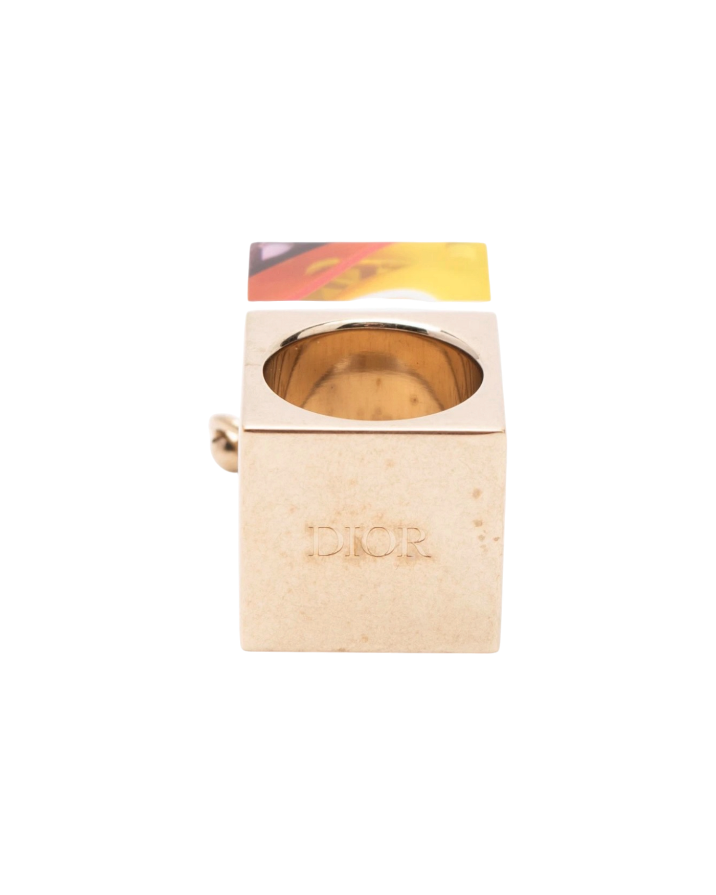 Dior Printed Cube Band Ring — Yellow, Size 55 / UK-O