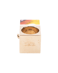 Dior Printed Cube Band Ring — Yellow, Size 55 / UK-O