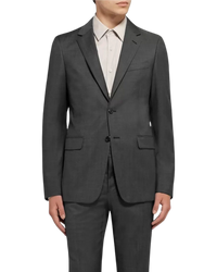 Prada Single-Breasted Mohair & Wool Blazer — Grey, Size US 36 / IT 46