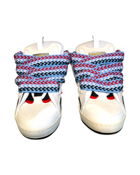 Lanvin Curb Sneakers in Off-White Suede