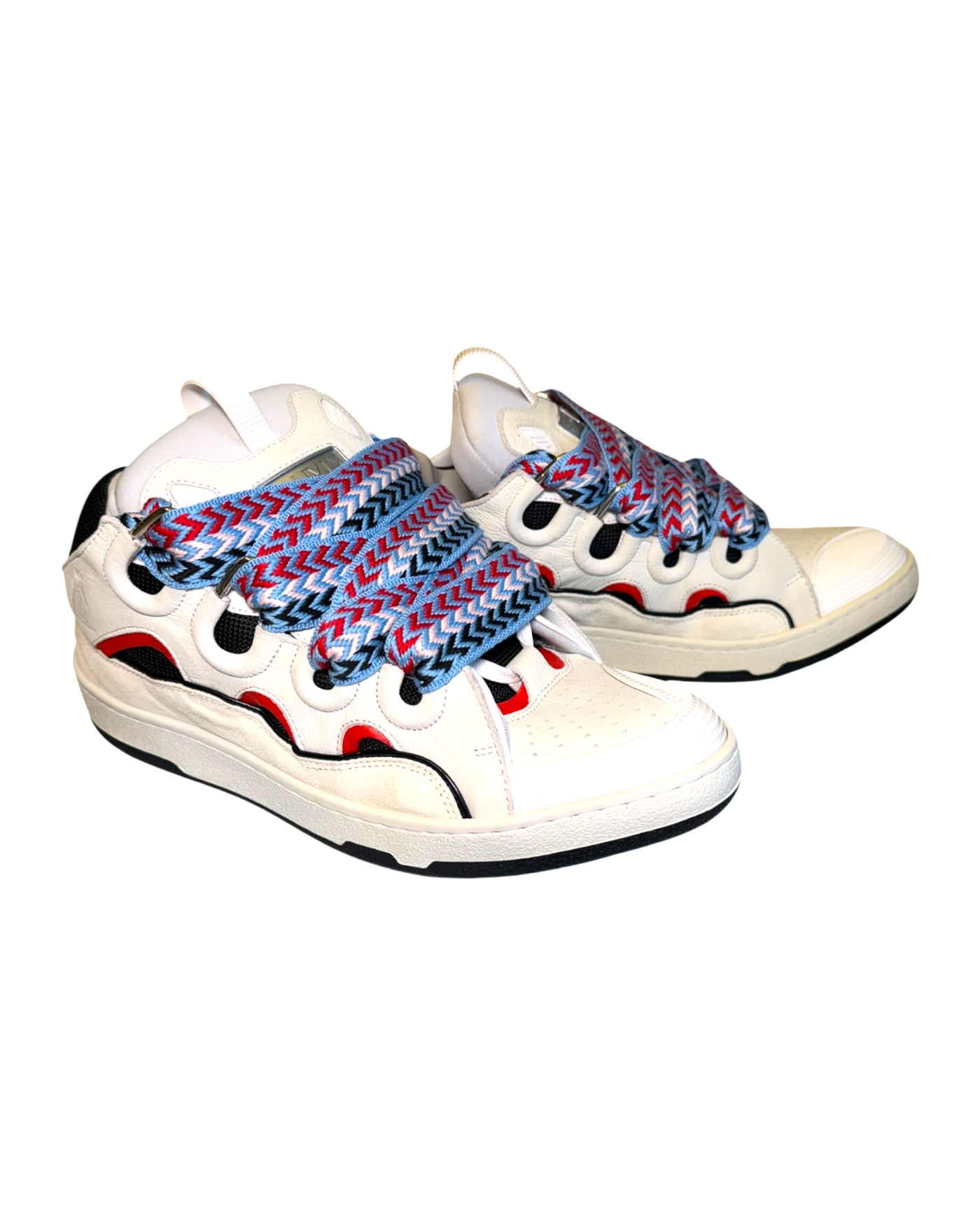 Lanvin Curb Sneakers in Off-White Suede