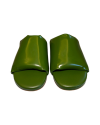 Bottega Veneta Cushion Slides in Jalapeño Patent Leather