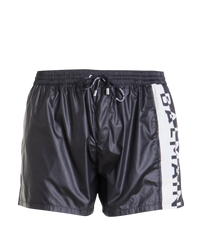 Balmain Black Logo Stripe Swim Short