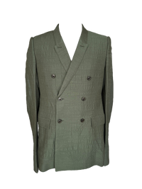 Rick Owens Doubled-breasted Crinkled Wool Blend Blazer