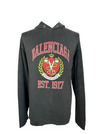 Balenciaga College Hooded Long Sleeve T-Shirt