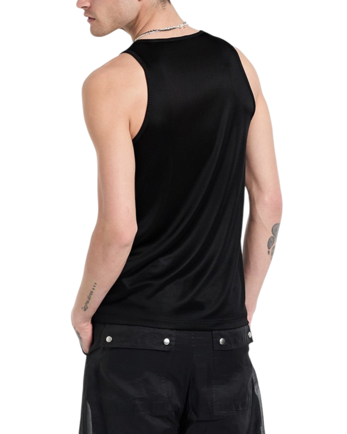 Tom Ford Satin Jersey Tank — Black, Size US M / IT 48