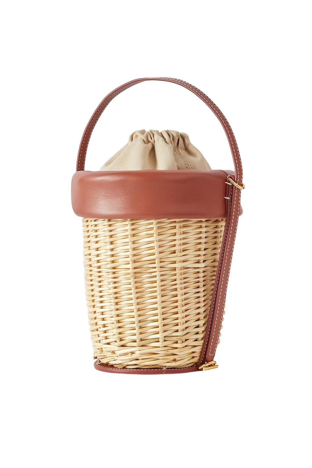 Jacquemus Le Panier leather-trimed raffia bucket bag