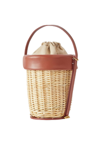 Jacquemus Le Panier leather-trimed raffia bucket bag