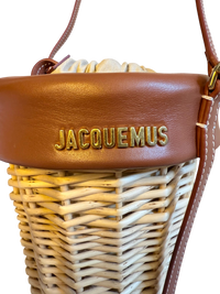 Jacquemus Le Panier leather-trimed raffia bucket bag
