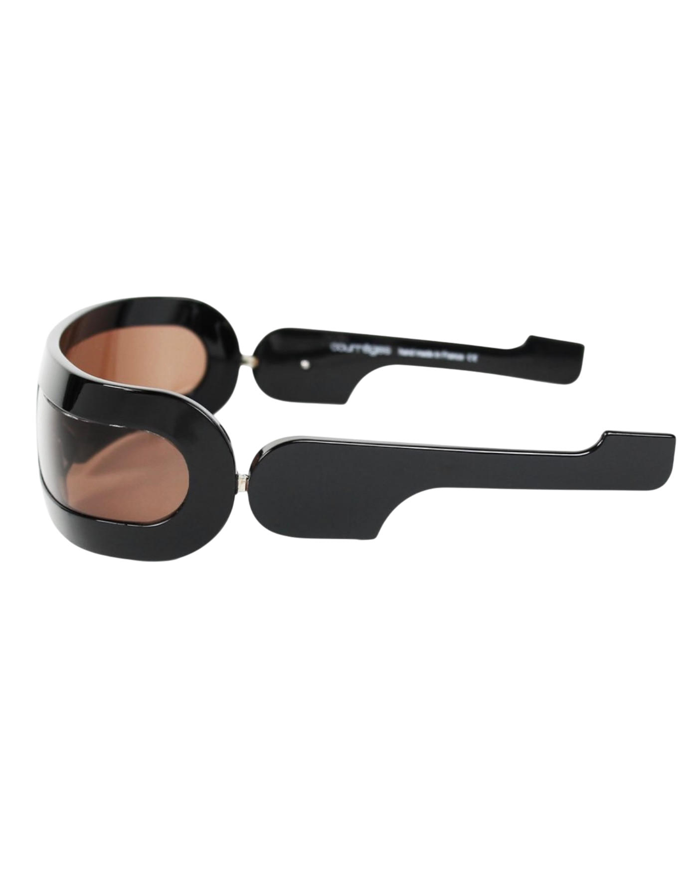 Courrèges 'Racing' CL 1401 Shield Sunglasses — Black