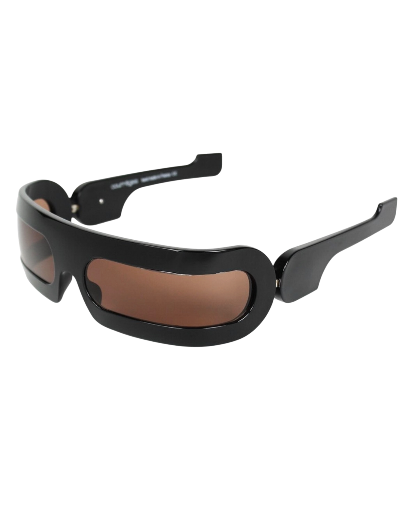 Courrèges 'Racing' CL 1401 Shield Sunglasses — Black
