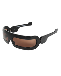 Courrèges 'Racing' CL 1401 Shield Sunglasses — Black