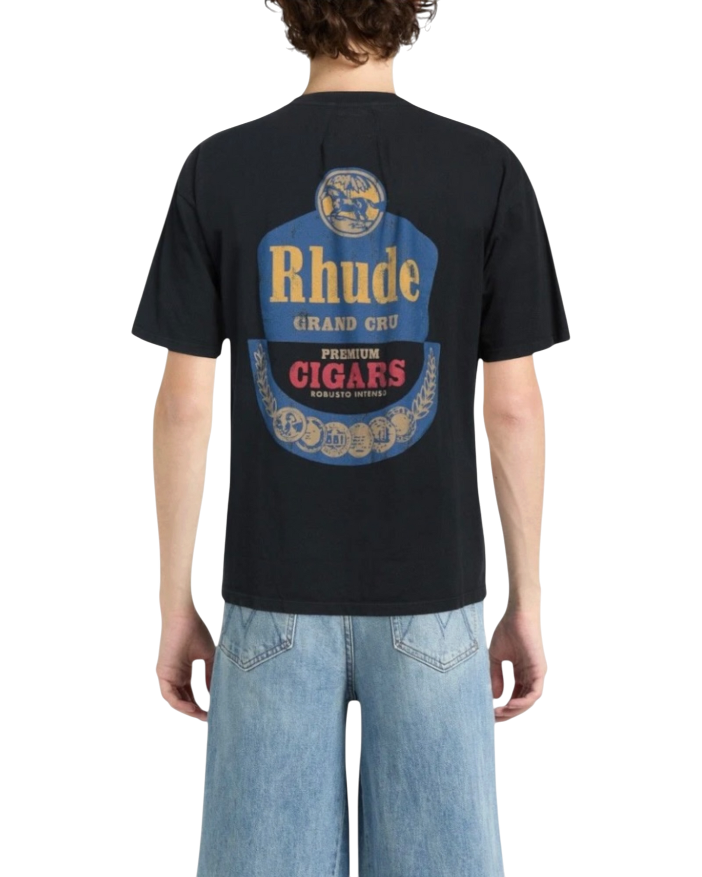 Rhude 'Grand Cru Cigars' Tee — Vintage Black, Size S