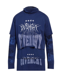 Givenchy Double Layered T-Shirt in Cotton — Blue, Size M